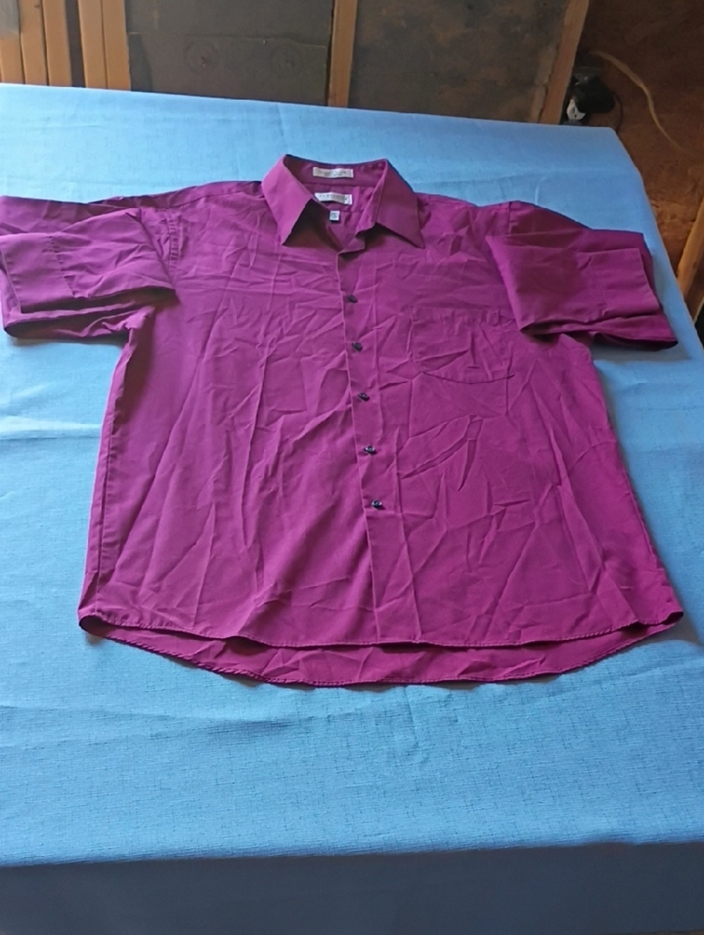 Van Heusen Long-Sleeve Button-Down Shirt in Magenta